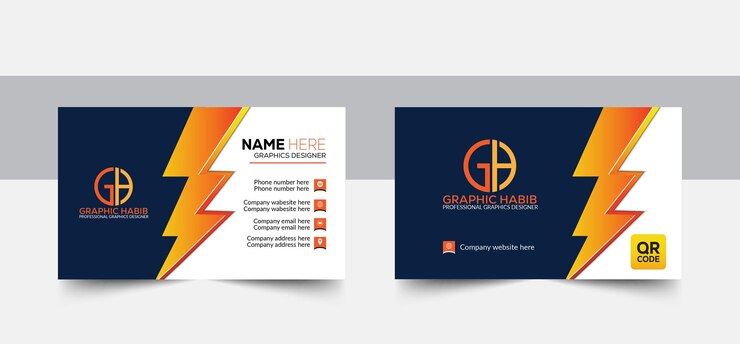 Moderna plantilla de tarjeta de visita corporativa con moderna tarjeta de visita creativa con detalles naranja