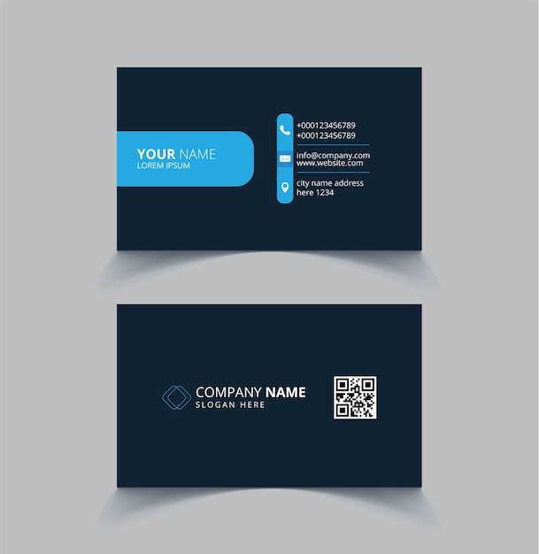 Moderna tarjeta de visita corporativa profesional azul