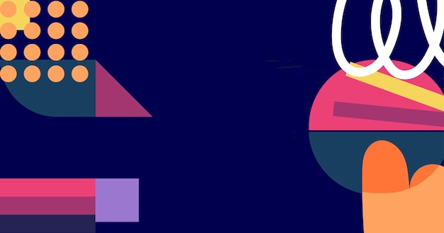 Modernas formas abstractas dinámicas de colores líneas y garabates ilustración vectorial de fondo