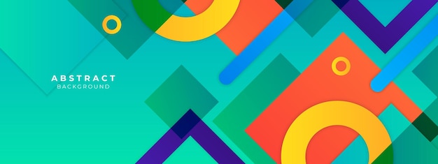Modernas formas geométricas coloridas 3d fondo de tecnología abstracta Vector diseño gráfico abstracto patrón de banner presentación plantilla web de fondo
