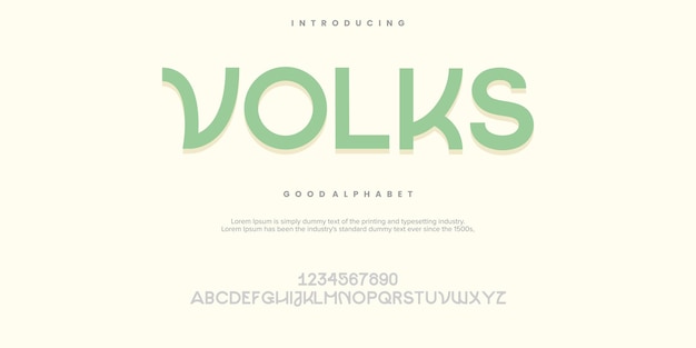 Modernas fuentes de alfabeto abstracto minimalistas de Volks Tipografía fuente creativa