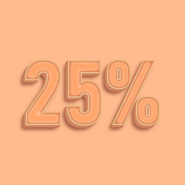 Moderno 3D Peach Fuzz Color Icon del 25 por ciento con fondo
