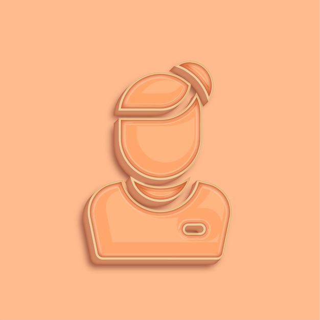 Moderno 3D Peach Fuzz Color Icono de mujer con fondo