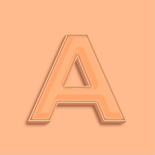 Moderno 3D Peach Fuzz letra de color un icono con fondo