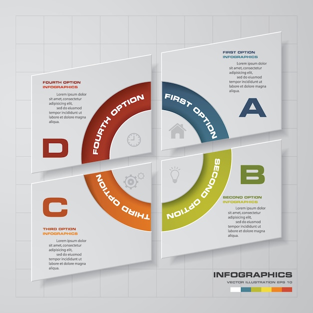 Moderno 4 opciones presentación negocio infografía