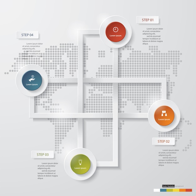Vector moderno 4 opciones presentación plantilla de infografías de negocios
