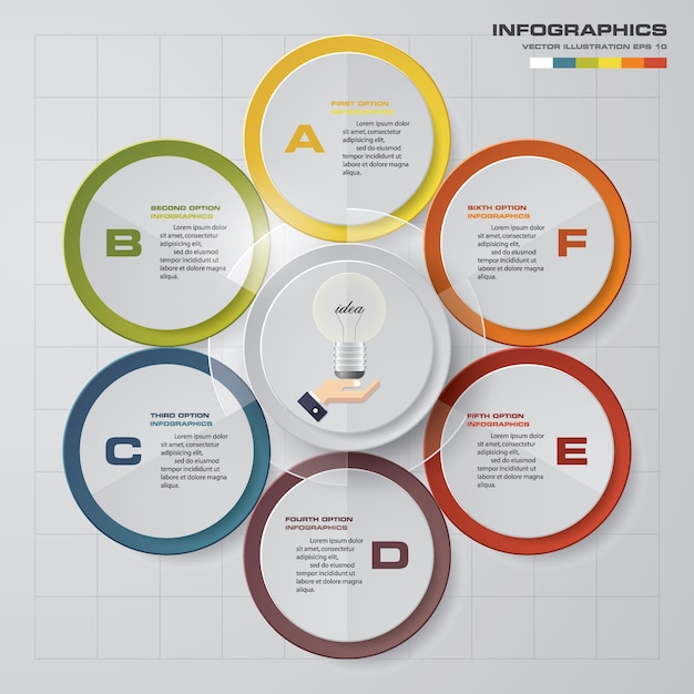 Moderno 6 opciones presentación infografía de negocios