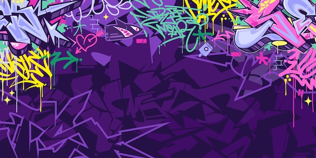 Moderno abstract colorido urbano arte callejero estilo graffiti modelo de fondo de ilustración vectorial
