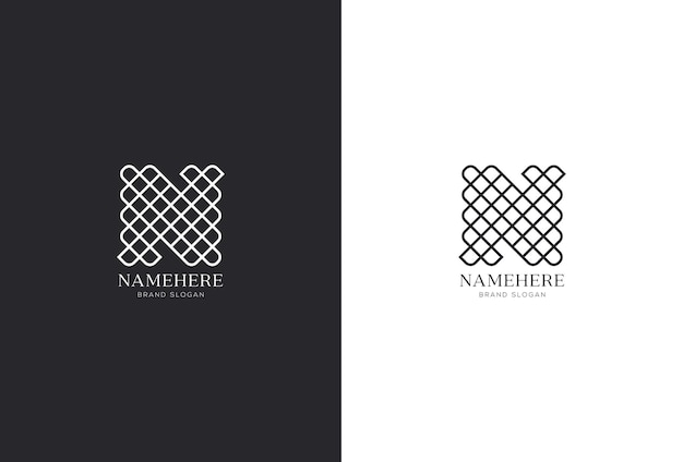 Moderno abstract letra n icono de logotipo diseño de forma de arte de línea único