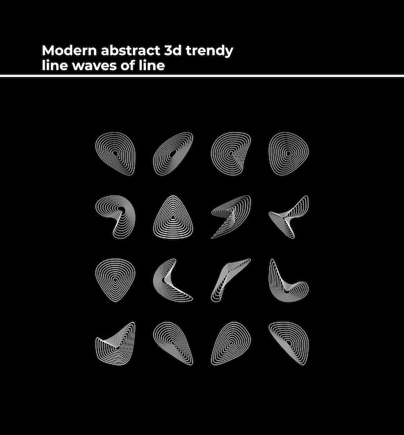 Moderno abstracto 3d línea de moda ondas de línea