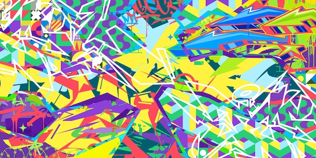 Moderno y abstracto Arte urbano de la calle Estilo de graffiti Collaje vectorial Ilustración plantilla de fondo