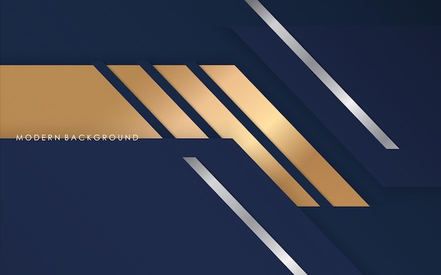 Moderno abstracto azul oscuro dorado y plata fondo de lujo
