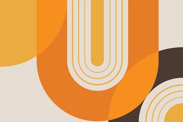 Moderno Abstracto Fondo forma de círculo Diseño plano con líneas