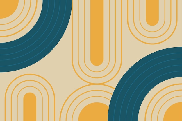 Moderno Abstracto Fondo forma de círculo Diseño plano con líneas
