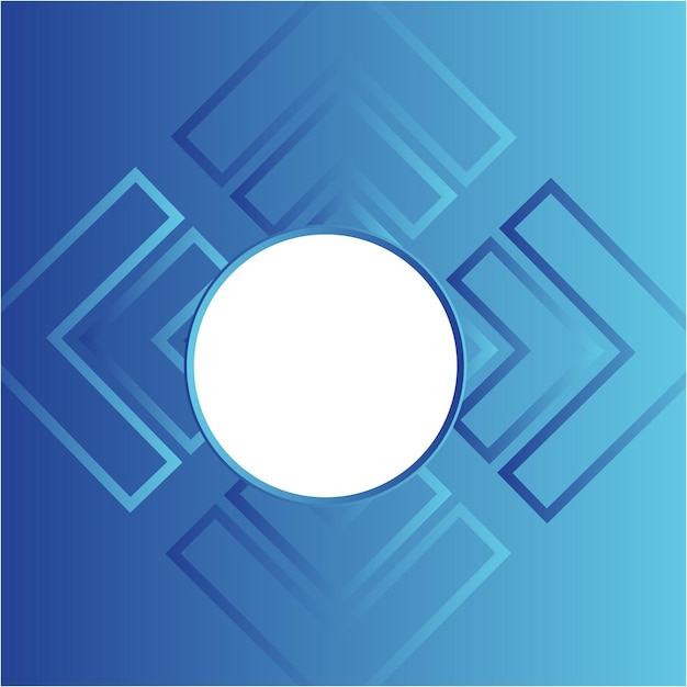 Moderno azul abstracto fondo de bandera ancha con forma cuadrada diseño geométrico minimalista