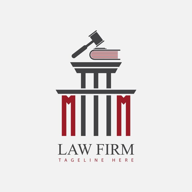 Moderno bufete de abogados de justicia diseño de logotipo de vector plantilla gráfica