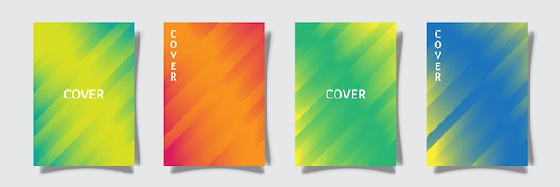 moderno colorido cubierta resumen gradación plantilla mínimo diseño conjunto colección fondo vector