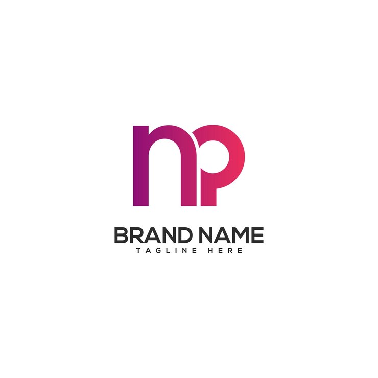 Vector moderno colorido letra pn np logotipo diseño elemento vectorial iniciales logotipo de la empresa