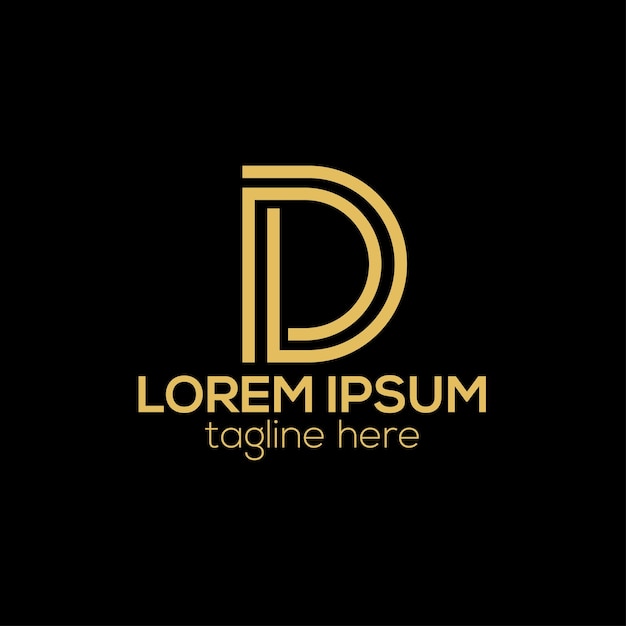 Moderno concepto de diseño de logotipo de letra D inicial ilustración de plantilla de vector aislado para negocios