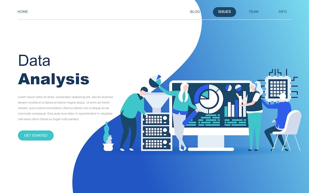 Moderno concepto de diseño plano de Big Data Analysis.