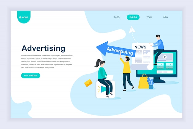 Moderno concepto de diseño plano de publicidad para web.