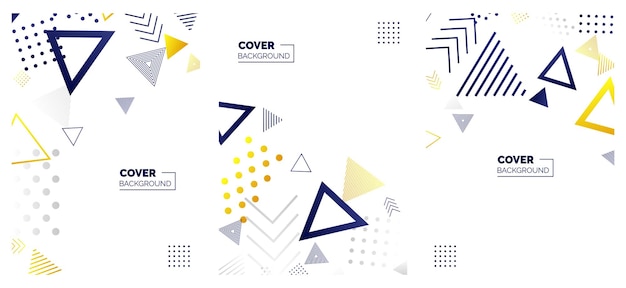 Moderno conjunto de portadas abstractas diseño de portadas mínimas ilustración vectorial de fondo geométrico de colores