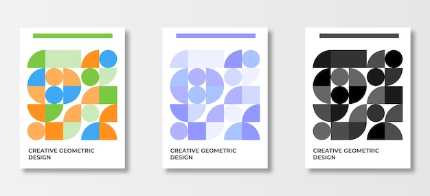 Moderno conjunto de portadas abstractas diseño de portadas mínimas ilustración vectorial de fondo geométrico de colores