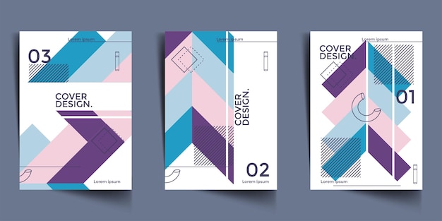 Moderno conjunto de portadas abstractas diseño de portadas mínimas ilustración vectorial de fondo geométrico de colores