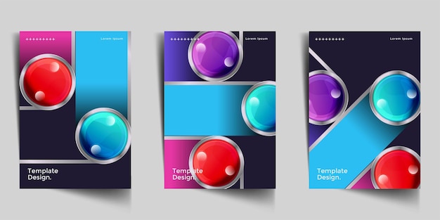 Moderno conjunto de portadas abstractas diseño de portadas mínimas ilustración vectorial de fondo geométrico de colores