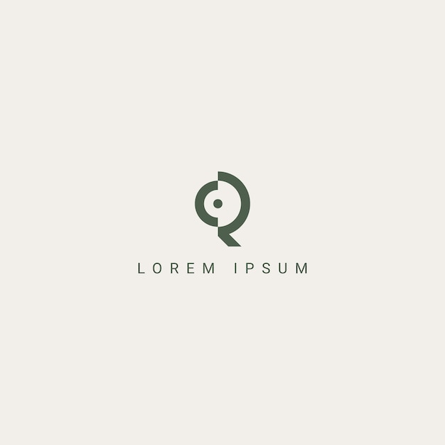 Moderno creativo letra CQ elementos de plantilla de diseño de icono del logotipo QC