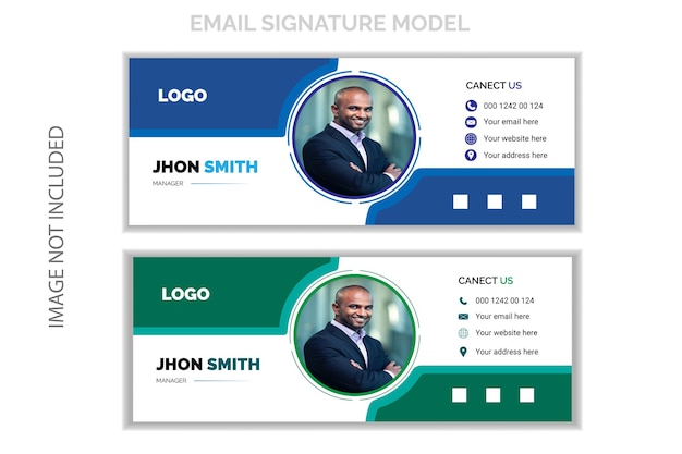 Moderno y creativo modelo de diseño de firma de correo electrónico de negocios y mejor combinación de colores