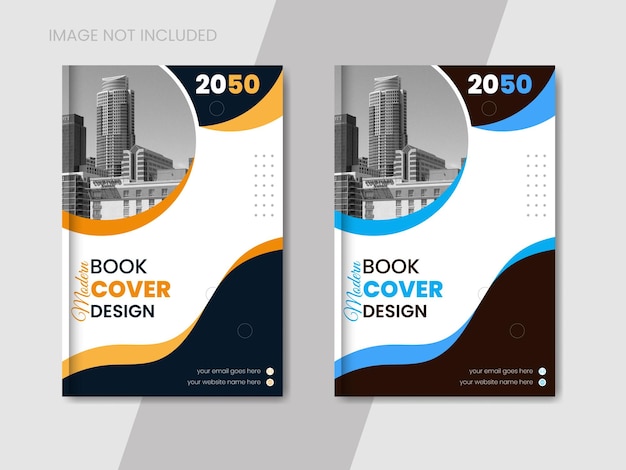 Moderno y creativo modelo de diseño de portada de libro 2 versiones en colores