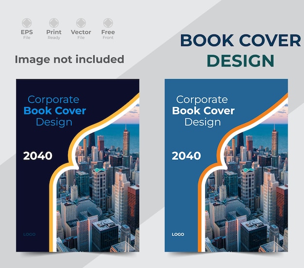 Vector moderno y creativo modelo de diseño de portada de libro corporativo con maqueta