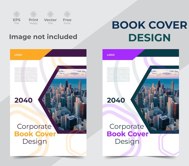 Vector moderno y creativo modelo de diseño de portada de libro corporativo con maqueta