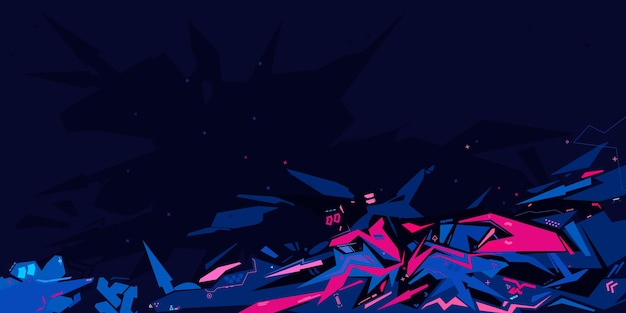 Moderno Cyber Abstracto Arte de la Calle Urbano Estilo de Graffiti plantilla de ilustración vectorial de fondo