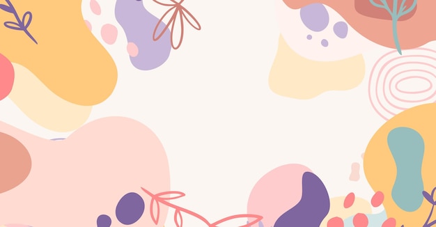 Moderno dibujo a mano de moda de varias formas y objetos de garabateo fondo abstracto