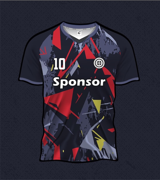 Moderno diseño de camiseta de fútbol versátil para carreras, juegos, deportes electrónicos y fútbol
