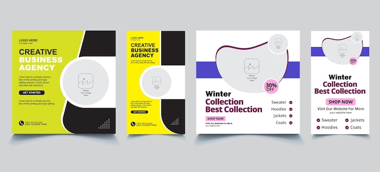 Moderno diseño corporativo de redes sociales para una agencia de marketing digital