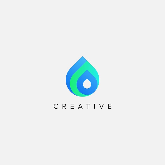 Moderno diseño creativo de gotas de agua Template de diseño de logotipo Ilustración vectorial