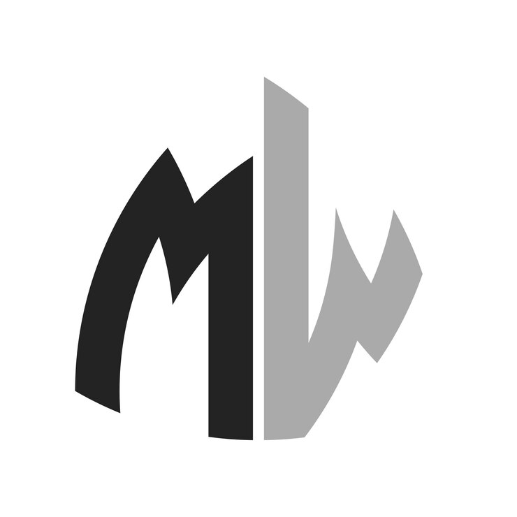 Vector moderno diseño creativo de logotipo mw icon para cualquier negocio y empresa