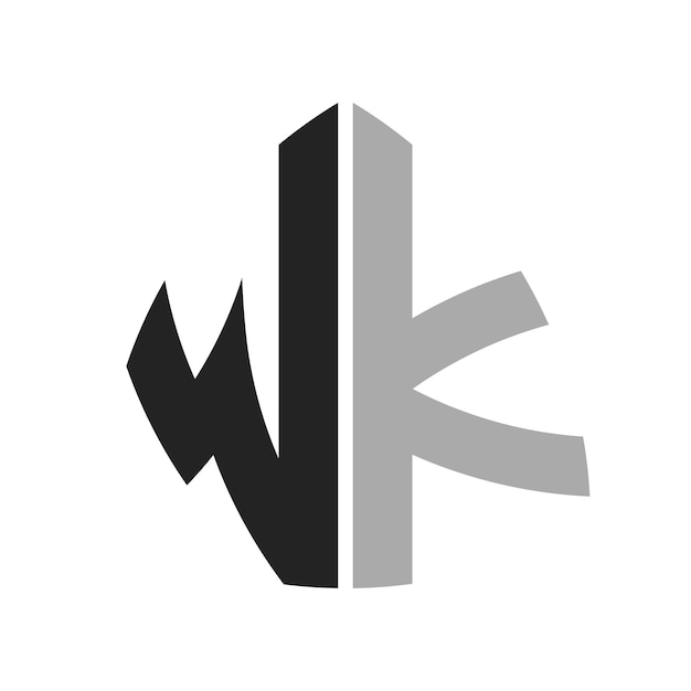 Moderno diseño creativo de logotipo WK Icon de letra WK para cualquier negocio y empresa