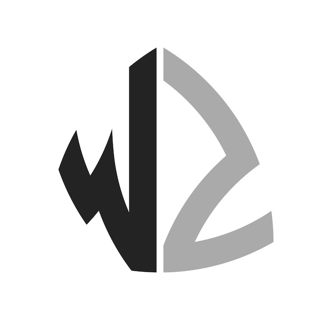 Moderno diseño creativo del logotipo WZ Icon de la carta WZ para cualquier negocio y empresa