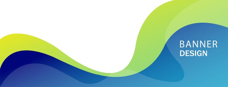 Moderno diseño de fondo de bandera de onda de gradiente azul y verde