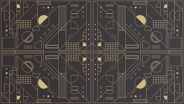 Moderno diseño de fondo geométrico de lujo de oro negro Art Deco