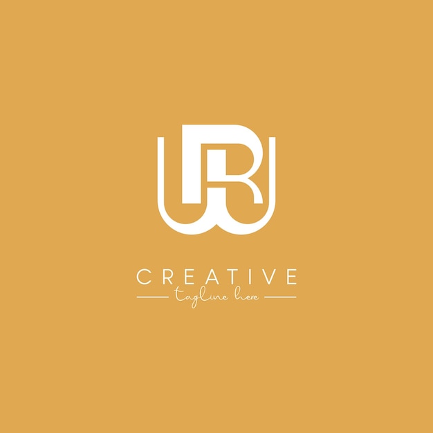 Moderno diseño de logotipo artístico de letras RW WR basado en una plantilla vectorial inicial