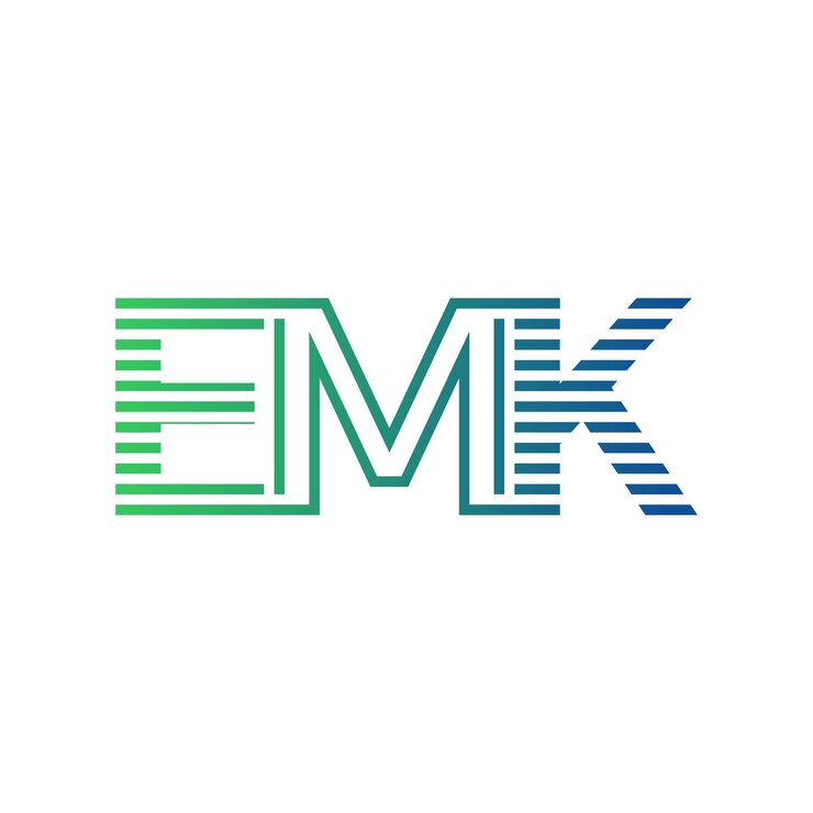 Vector moderno diseño de logotipo de la carta emk minimalista profesional y versátil icono de marca para la identidad empresarial