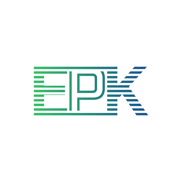 Moderno diseño de logotipo de la carta EPK minimalista profesional y versátil icono de marca para la identidad empresarial