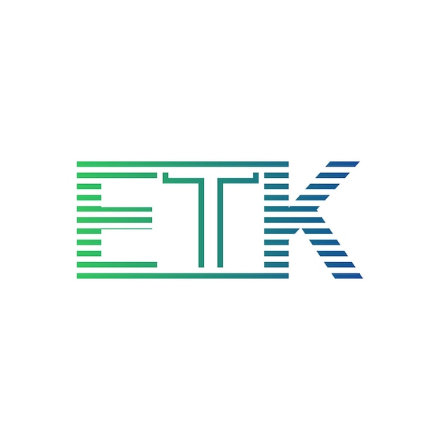 Moderno diseño de logotipo de la carta ETK minimalista profesional y versátil icono de marca para la identidad empresarial