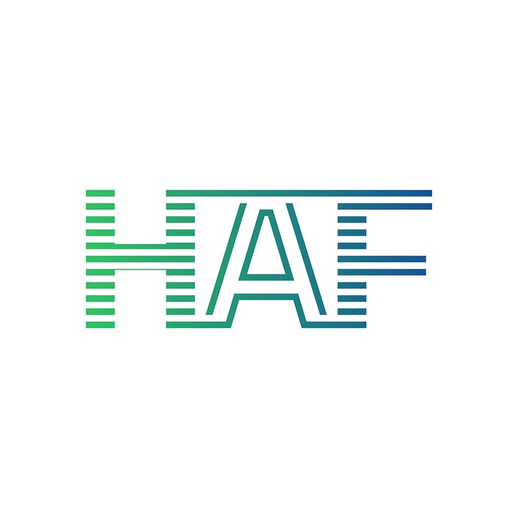 Vector moderno diseño de logotipo de la carta haf minimalista profesional y versátil icono de marca para la identidad empresarial