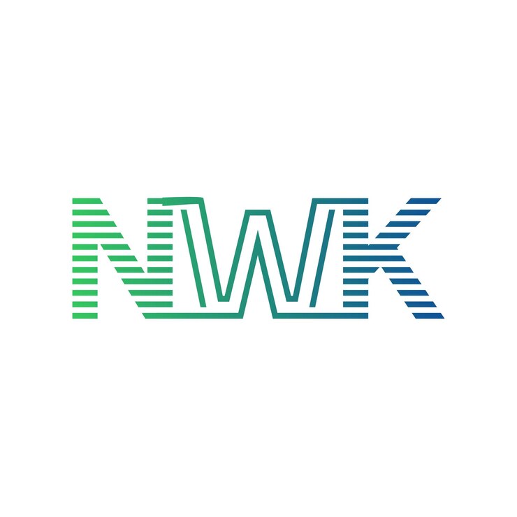 Vector moderno diseño de logotipo de la carta nwk minimalista profesional y versátil icono de marca para la identidad empresarial